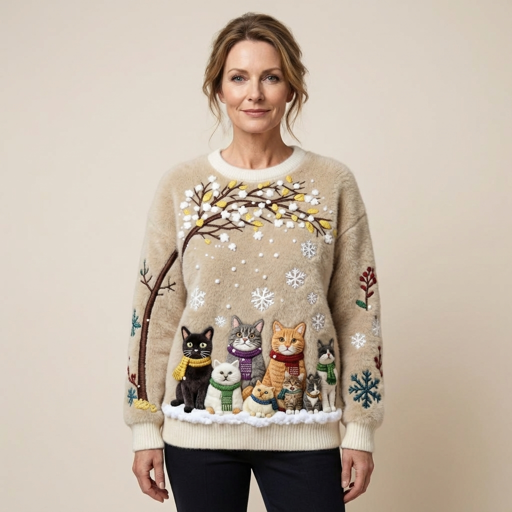 Luna - Winter Cats Plush Jumper