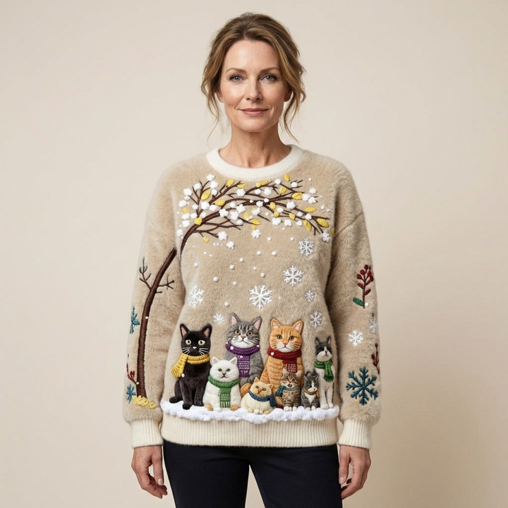 Luna - Winter Cats Plush Jumper