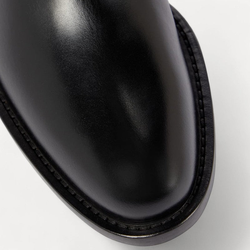 Black Genuine Leather Boots