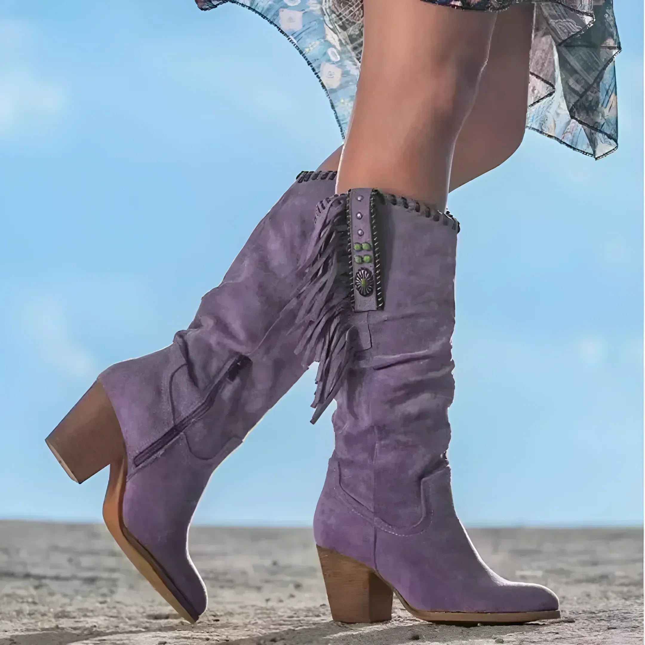 Mary | Women’s Boho Fringe Cowgirl Boots