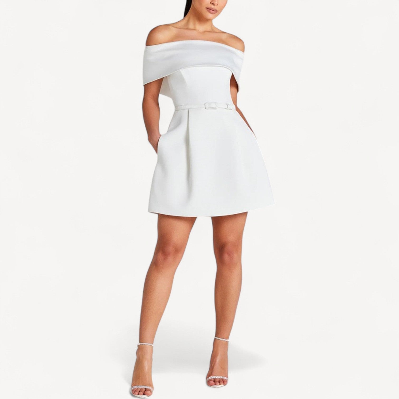 Off Shoulder Belted Mini