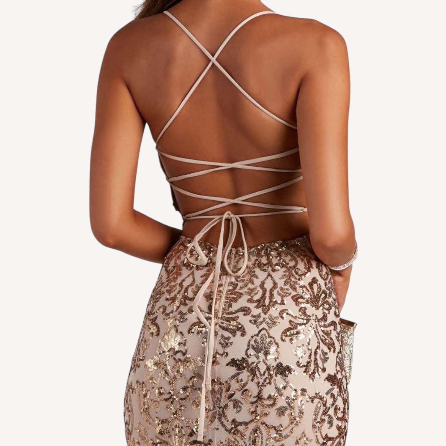 Spaghetti Strap Sequin Dress