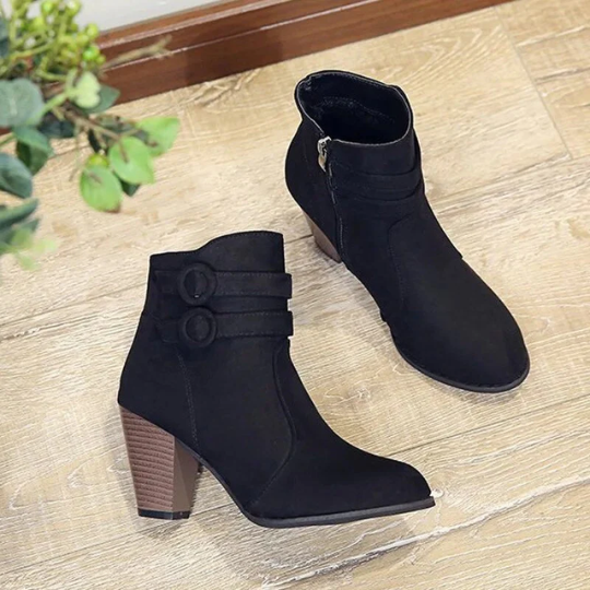 Eva | Women’s High Heel Ankle Boots with Buckle