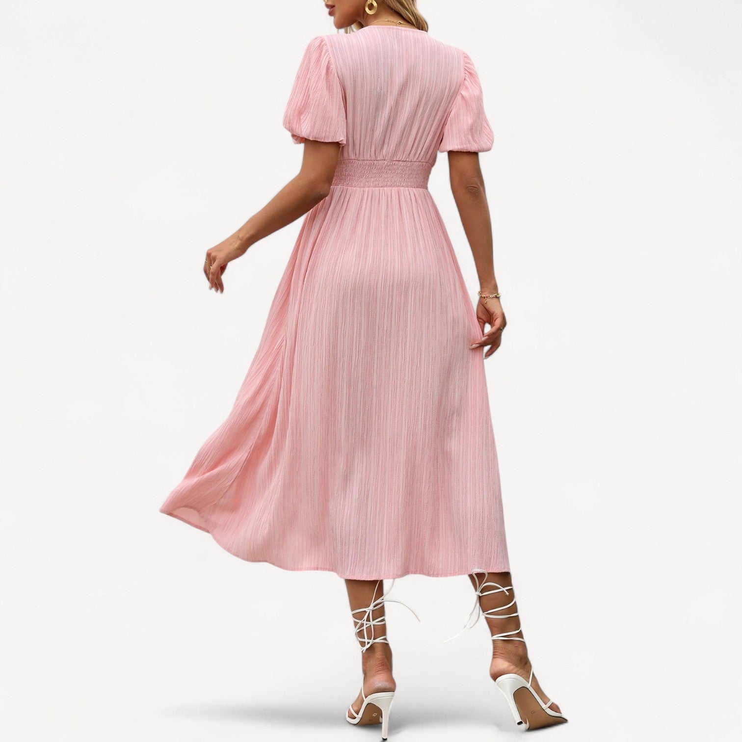 Puff Sleeve Midi Dress