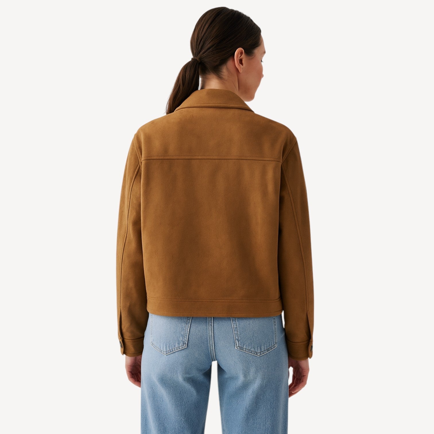 Brown Suede Button Jacket