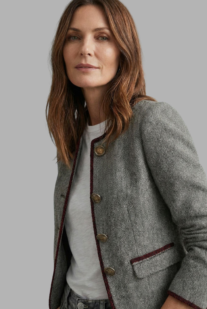 Eleanor - Casual Gray Button Jacket