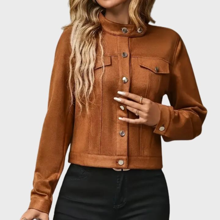 Women's Classic Suede Button Jacket