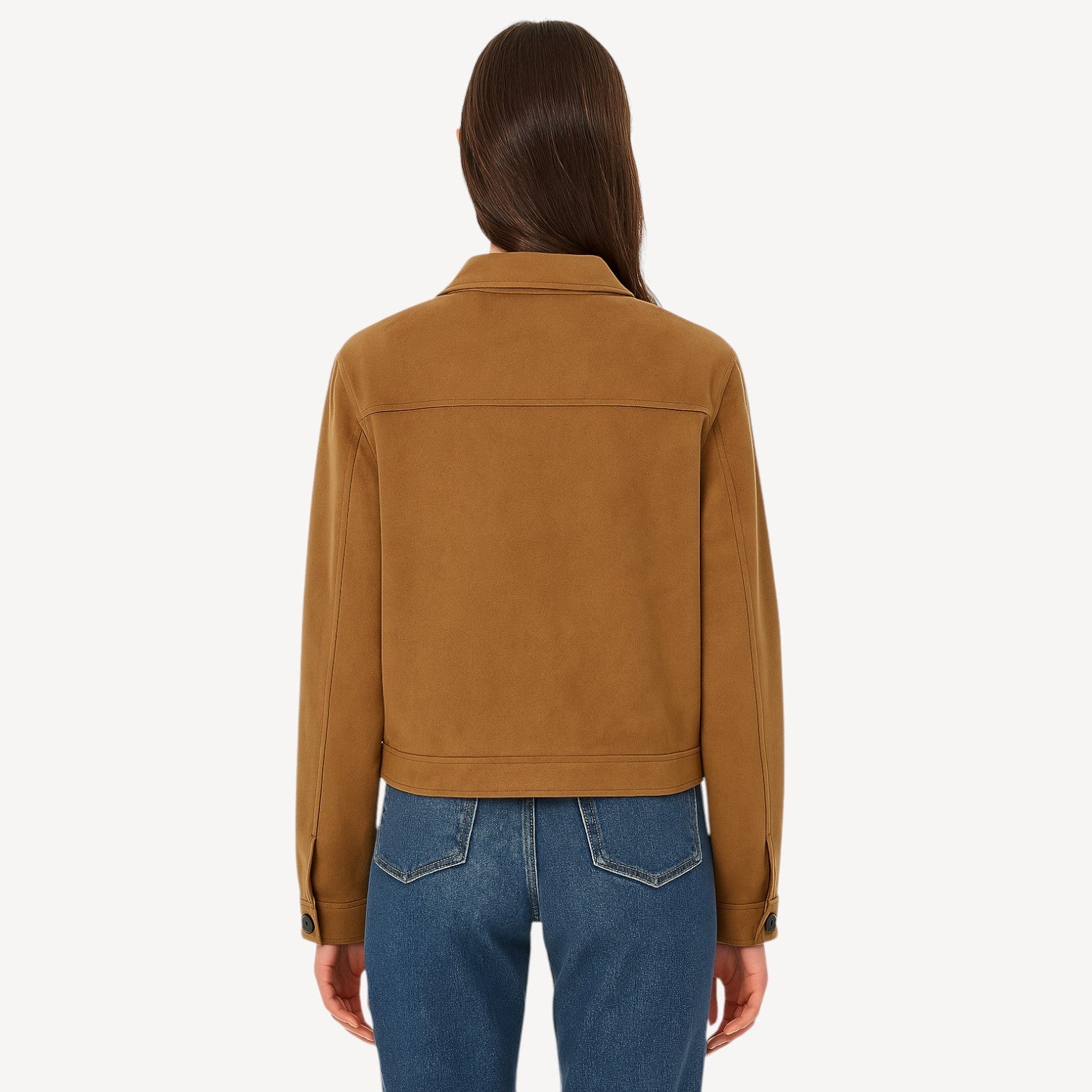 Button Front Suede Jacket
