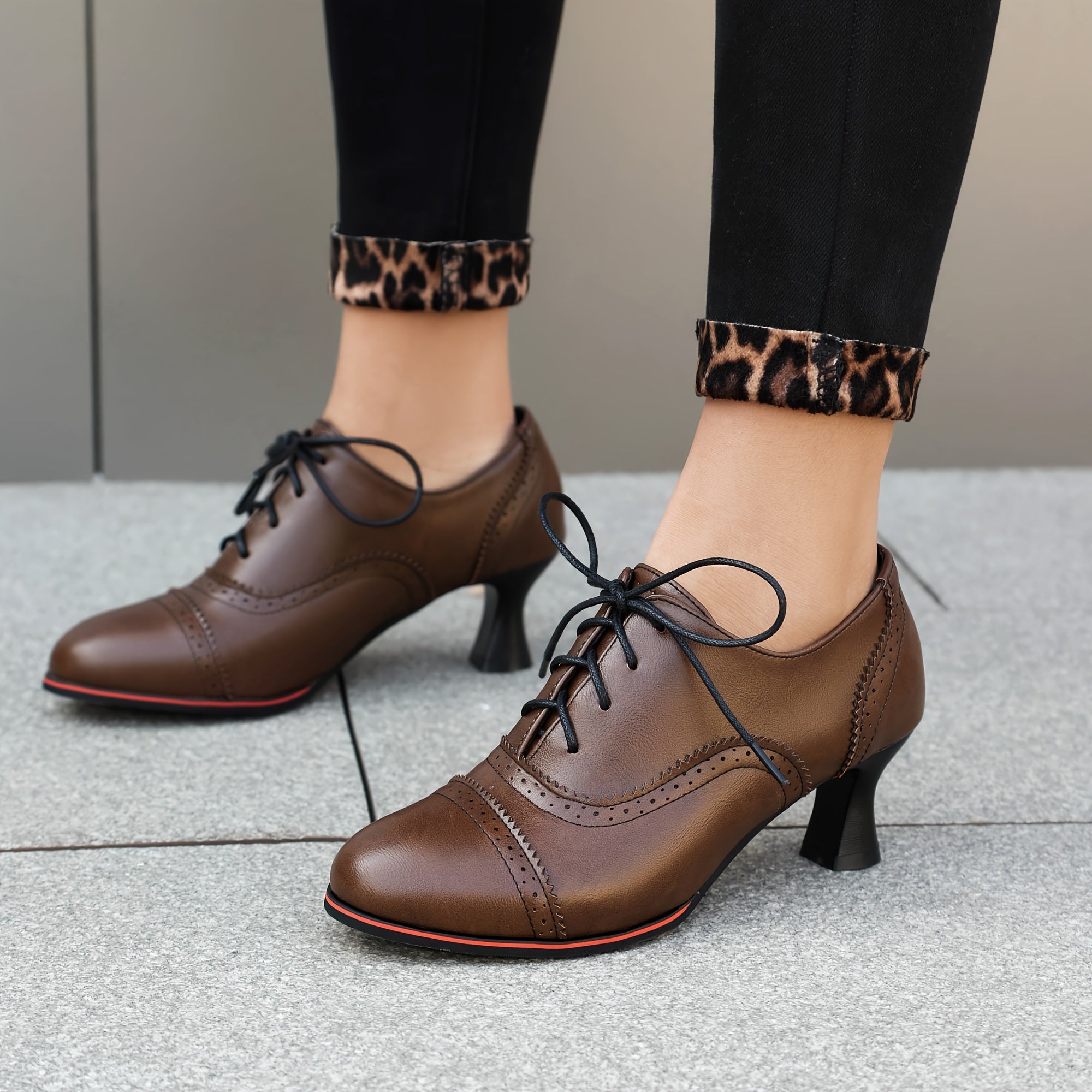 ADELINE™ – Vintage Lace-Up Heel Pumps