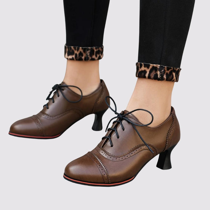 ADELINE™ – Vintage Lace-Up Heel Pumps