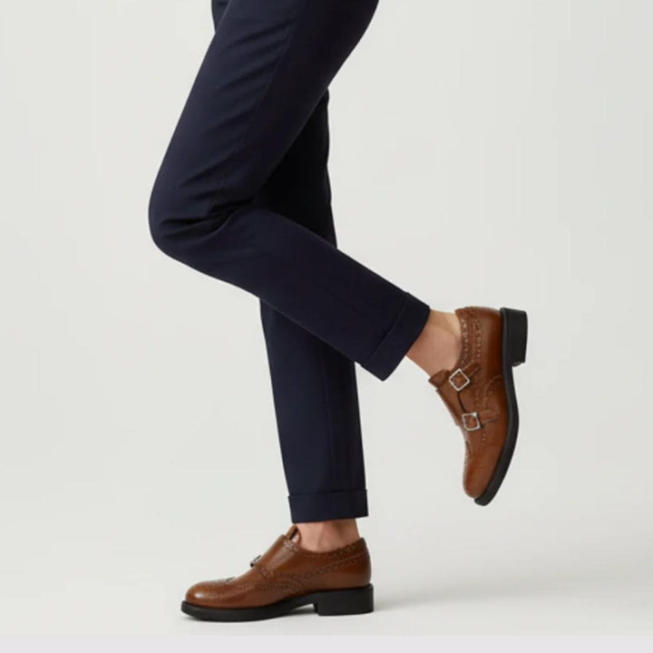 Margaux™ – Vintage Monk-Strap Brogue Shoes