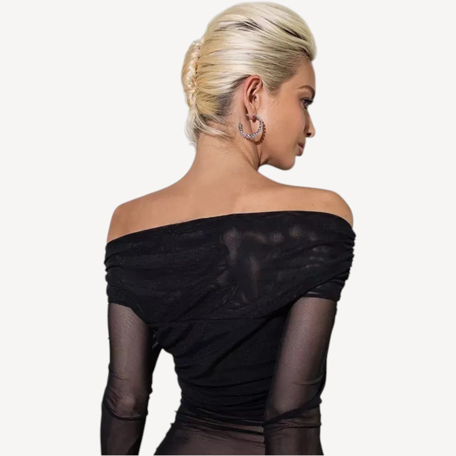 Off Shoulder Mesh Top