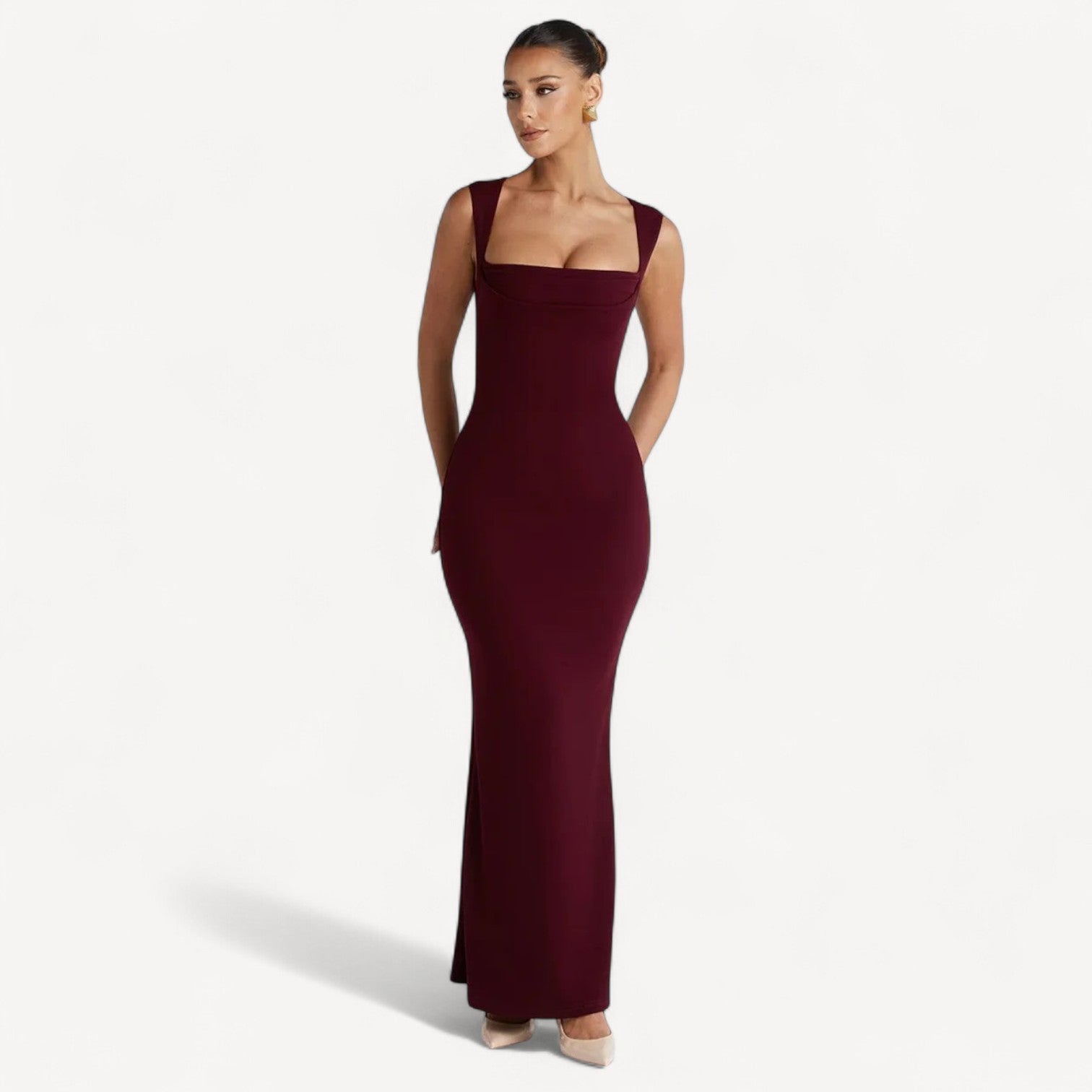 Square Neck Bodycon Maxi
