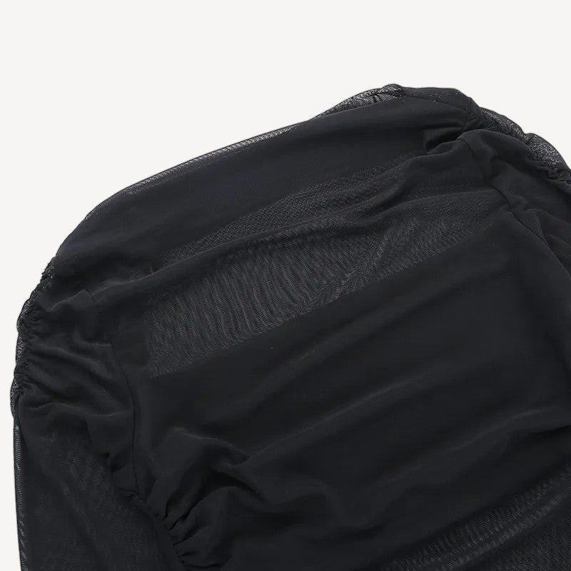 Black Mesh Mini Dress