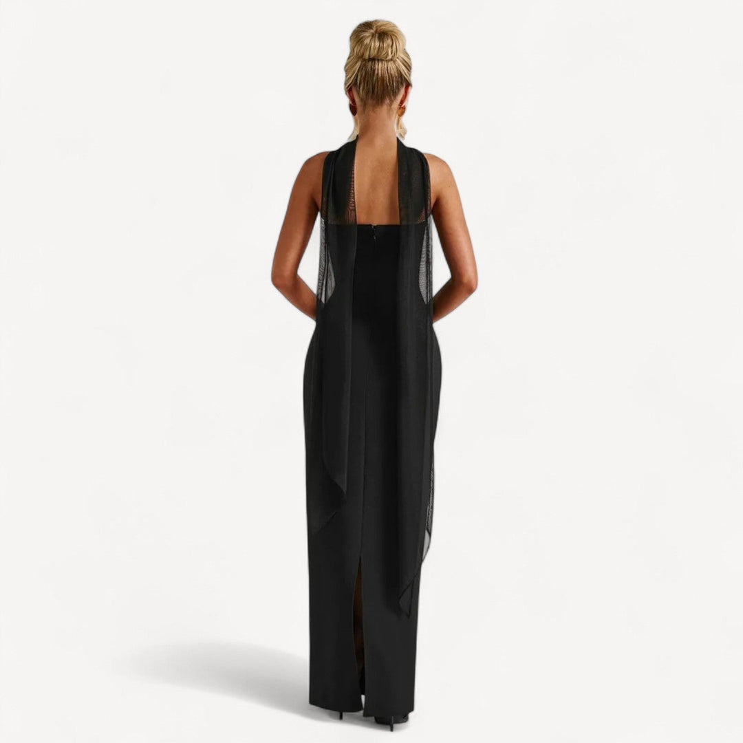 Strapless Dress with Scarf