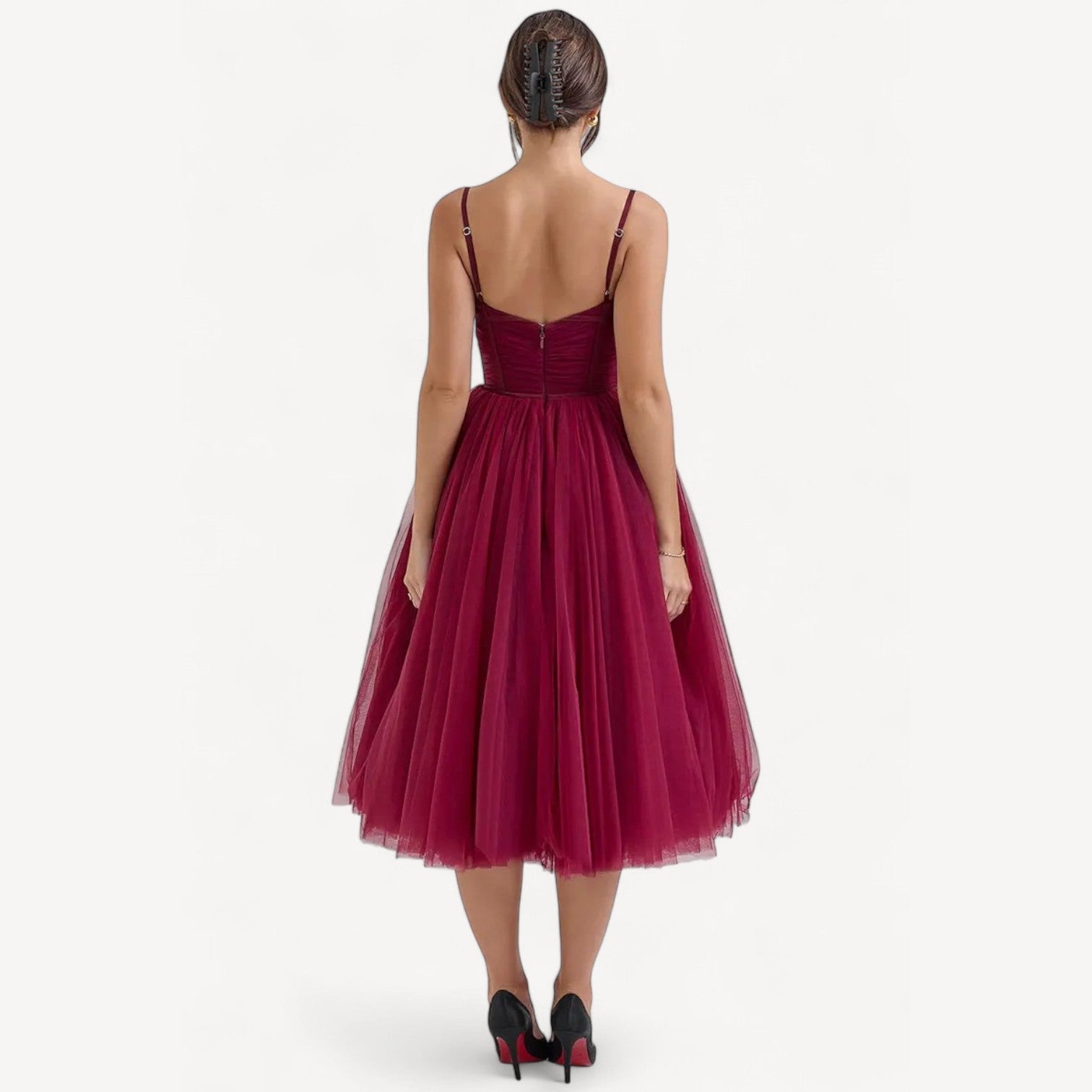 Elegant Tulle Midi Dress