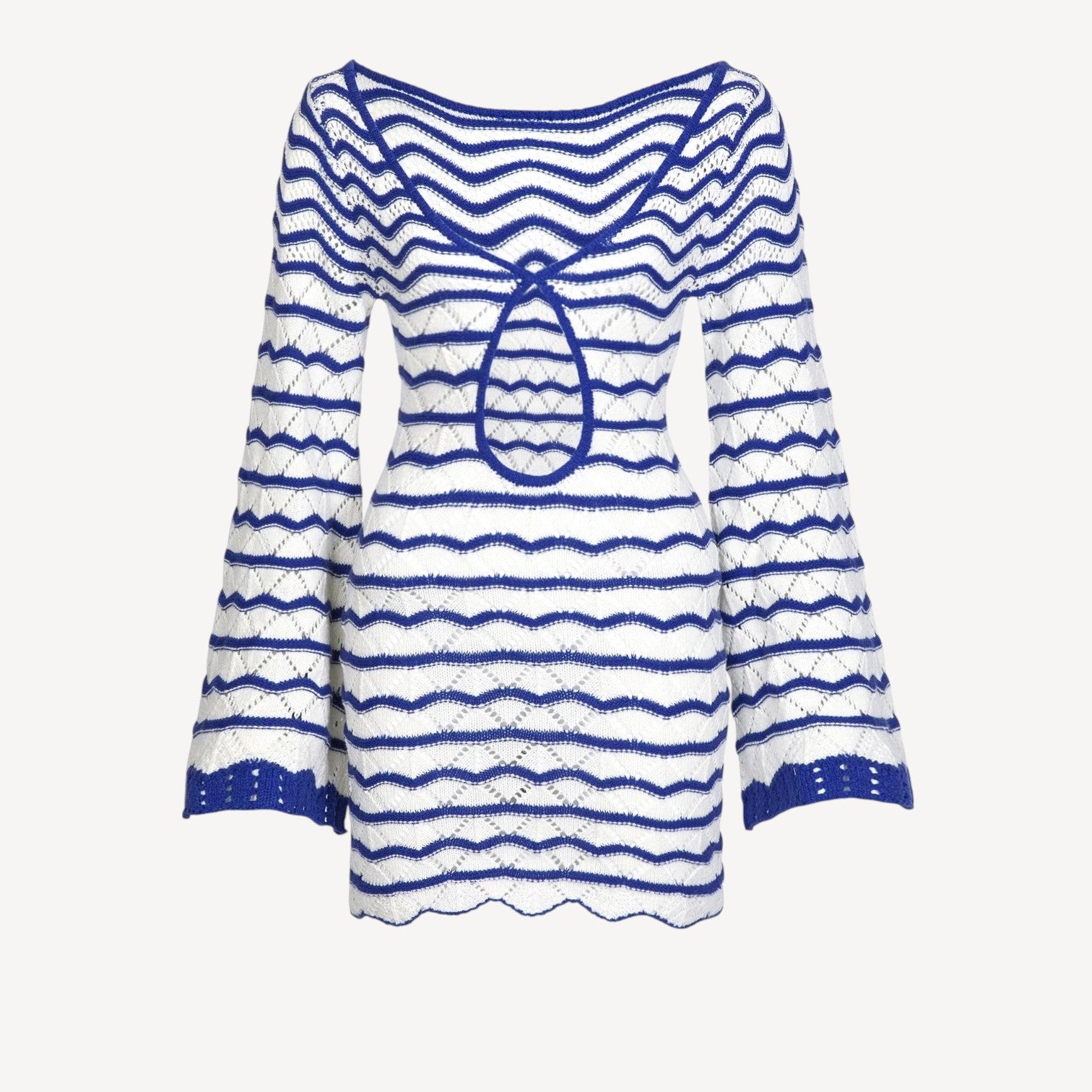 Blue White Crochet Dress