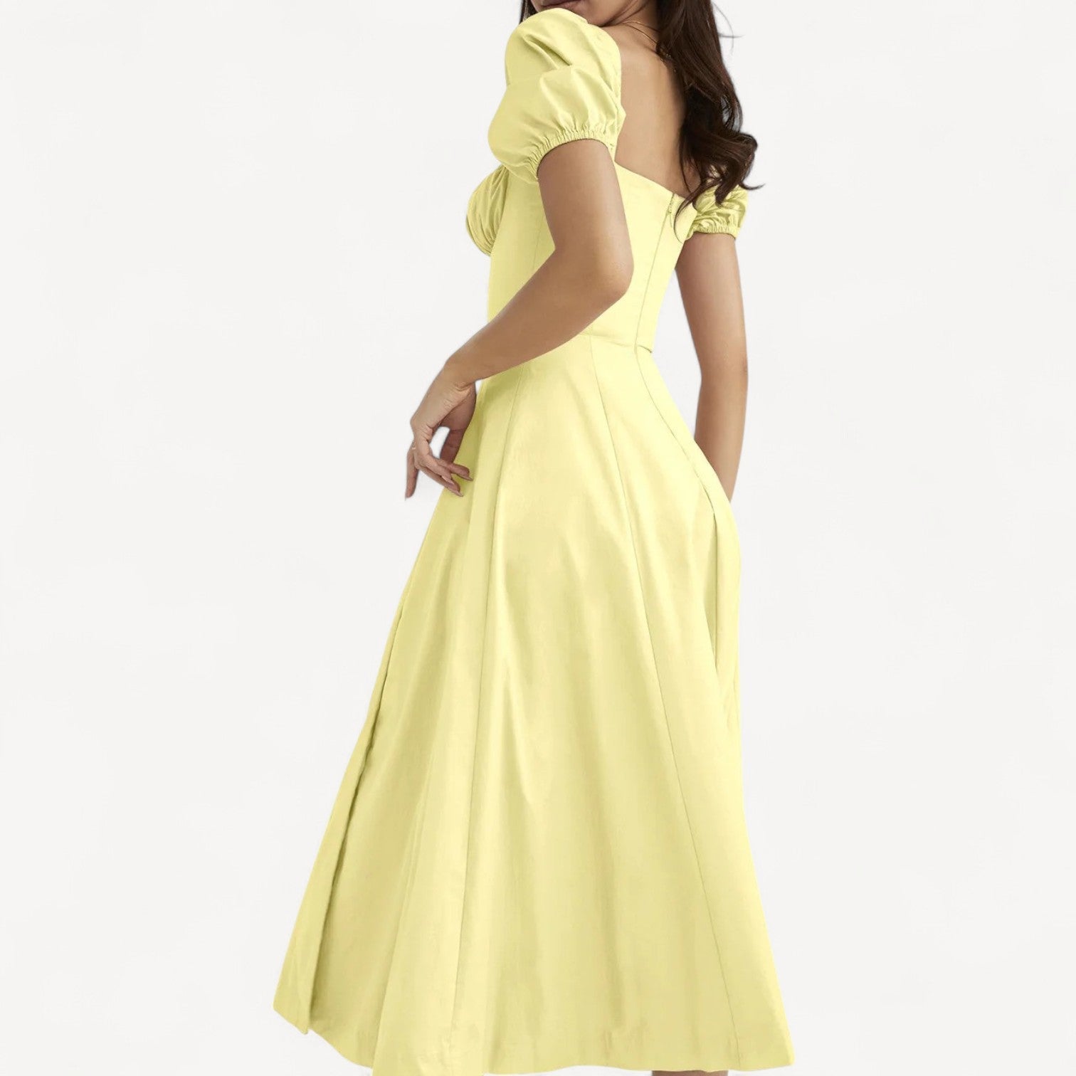 Puff Sleeve Midi Dress