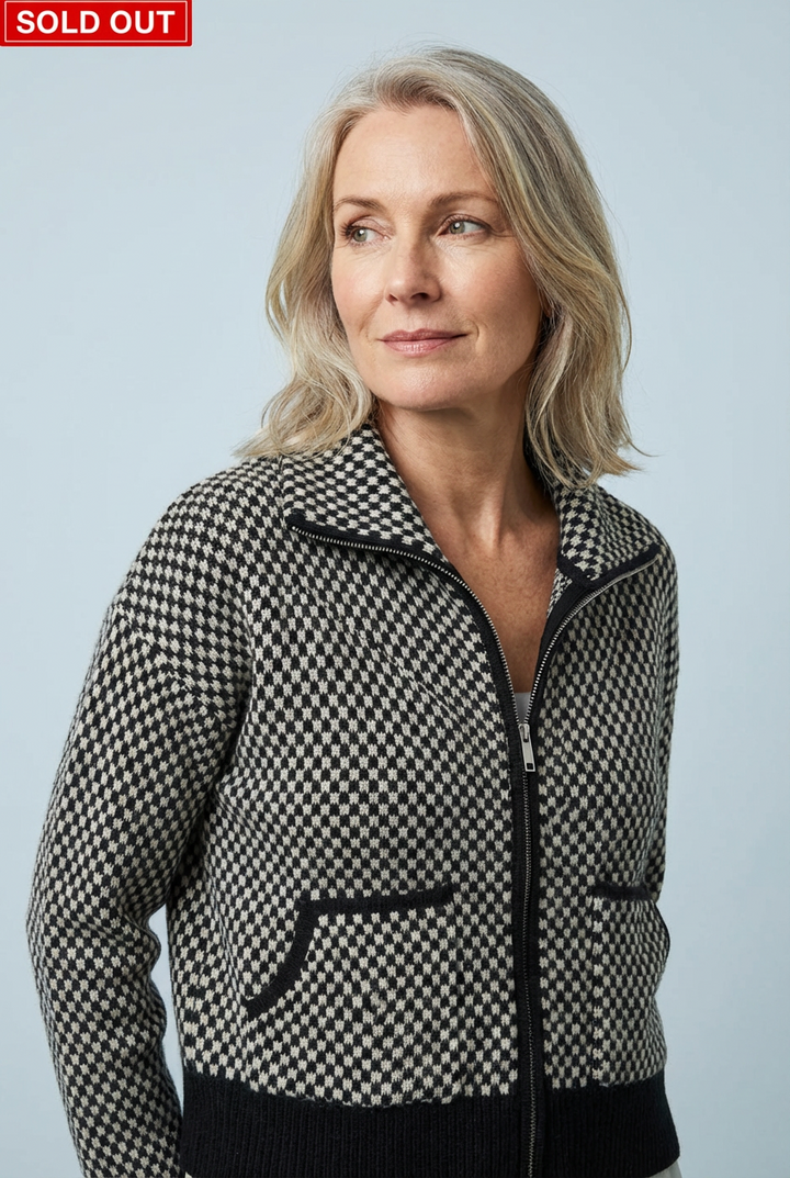 Andara - Zip Front Knit Cardigan