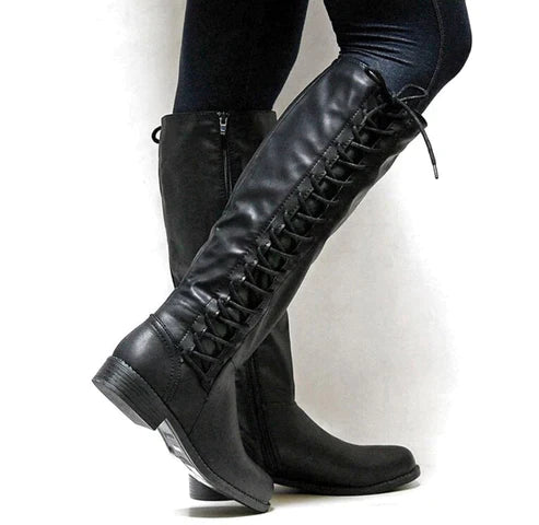 Bianca | Women’s Knee High Lace Up Boots for Winter