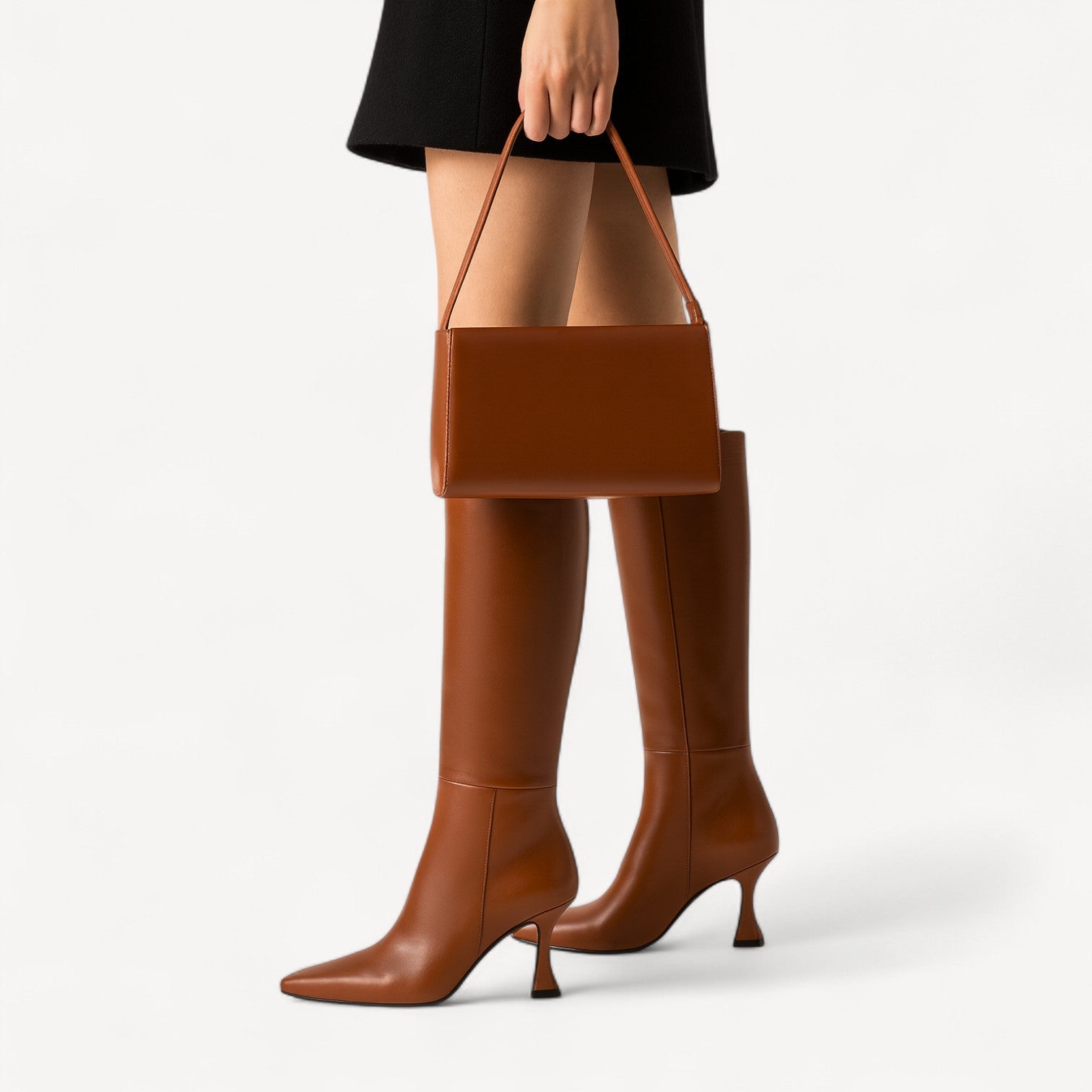 Sculpted Heel Knee Boots