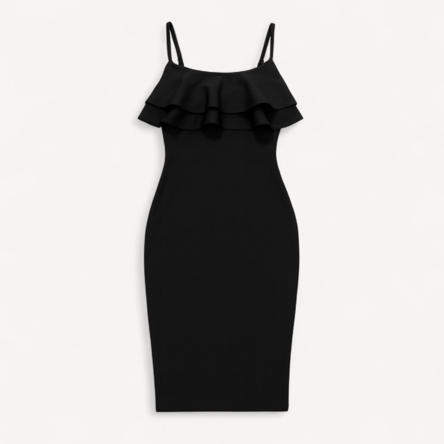 Ruffle Front Midi Dress