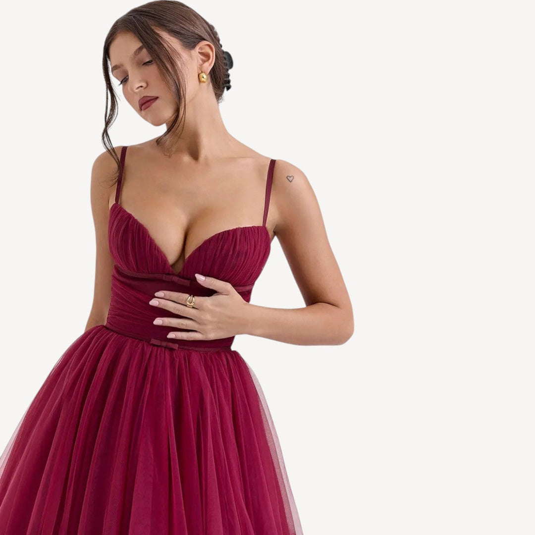 Elegant Tulle Midi Dress