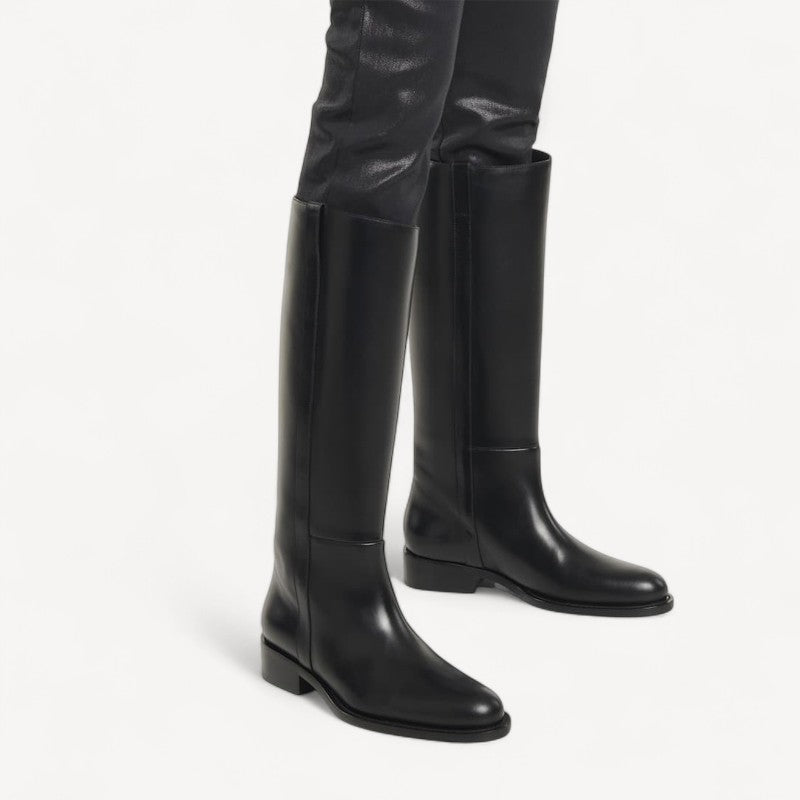 Black Genuine Leather Boots