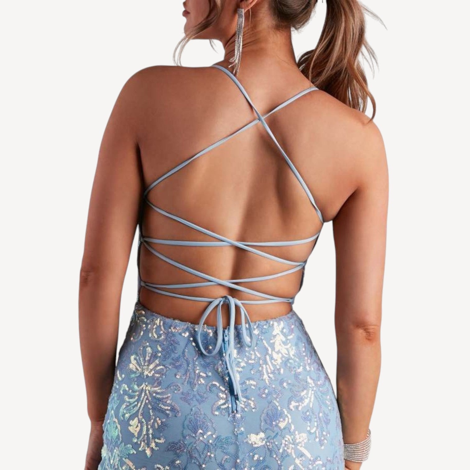 Spaghetti Strap Sequin Dress