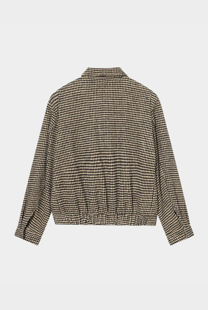 Eliza - Plaid Zip Bomber Jacket