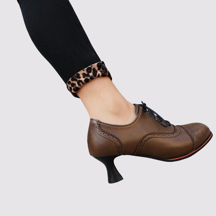 ADELINE™ – Vintage Lace-Up Heel Pumps