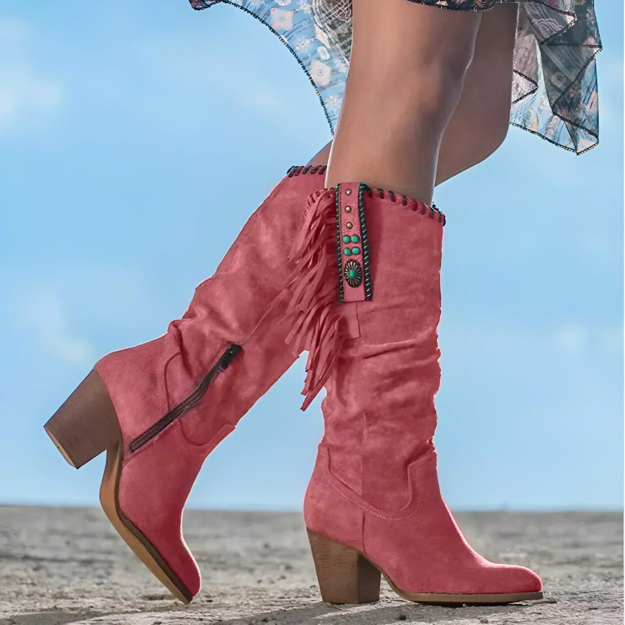 Mary | Women’s Boho Fringe Cowgirl Boots