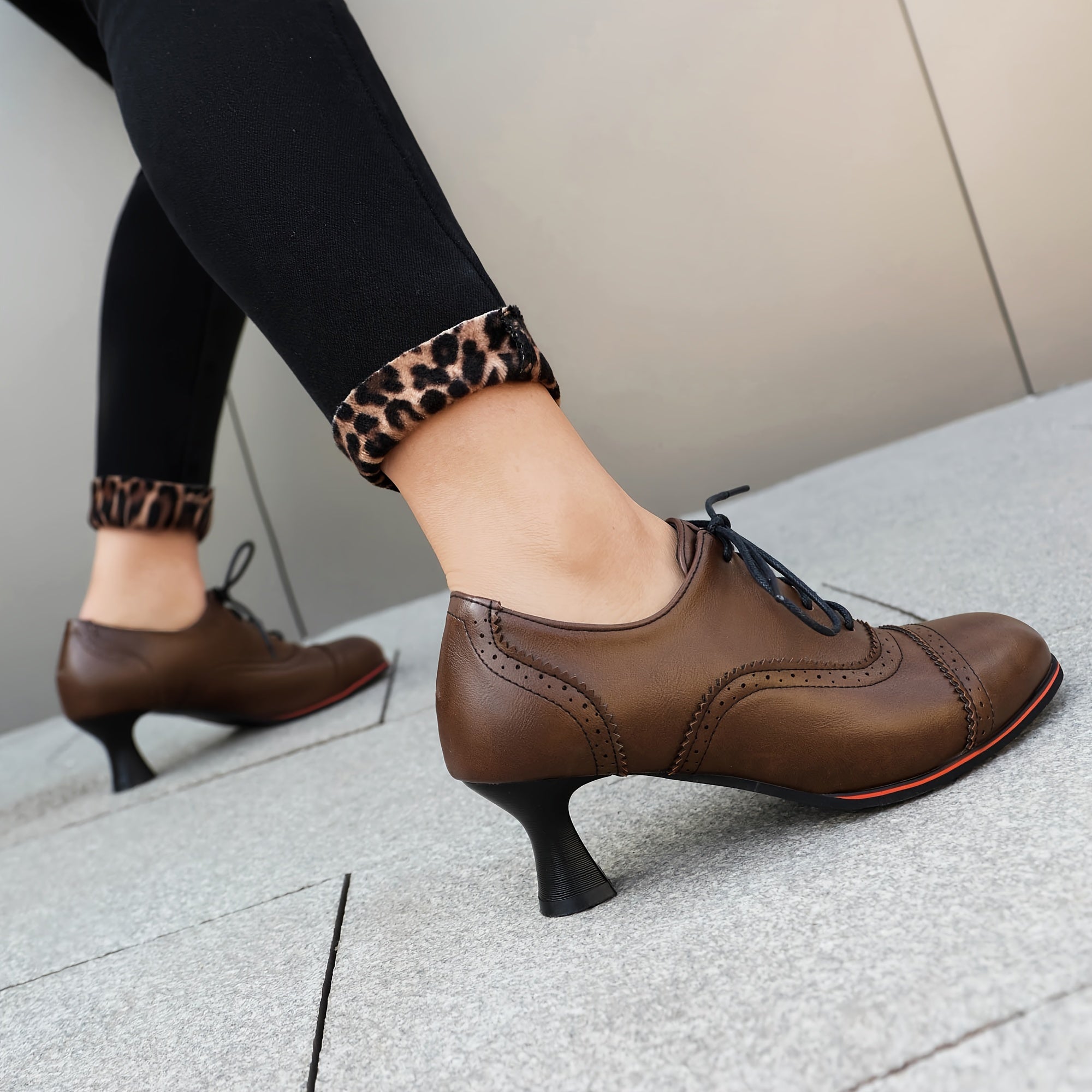 ADELINE™ – Vintage Lace-Up Heel Pumps