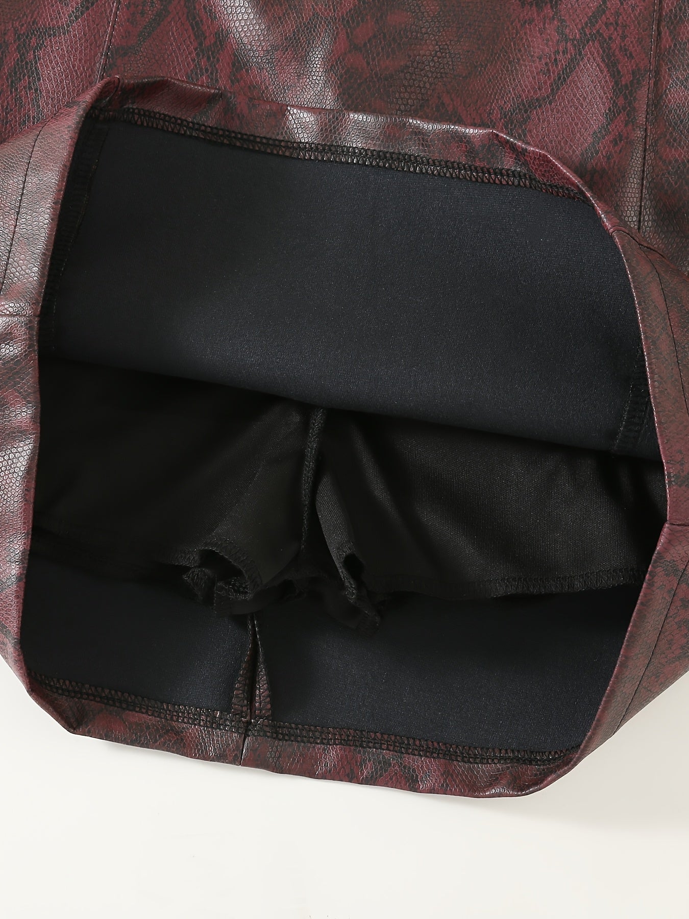 Arlena™ Snake-Pattern Leather Skirt