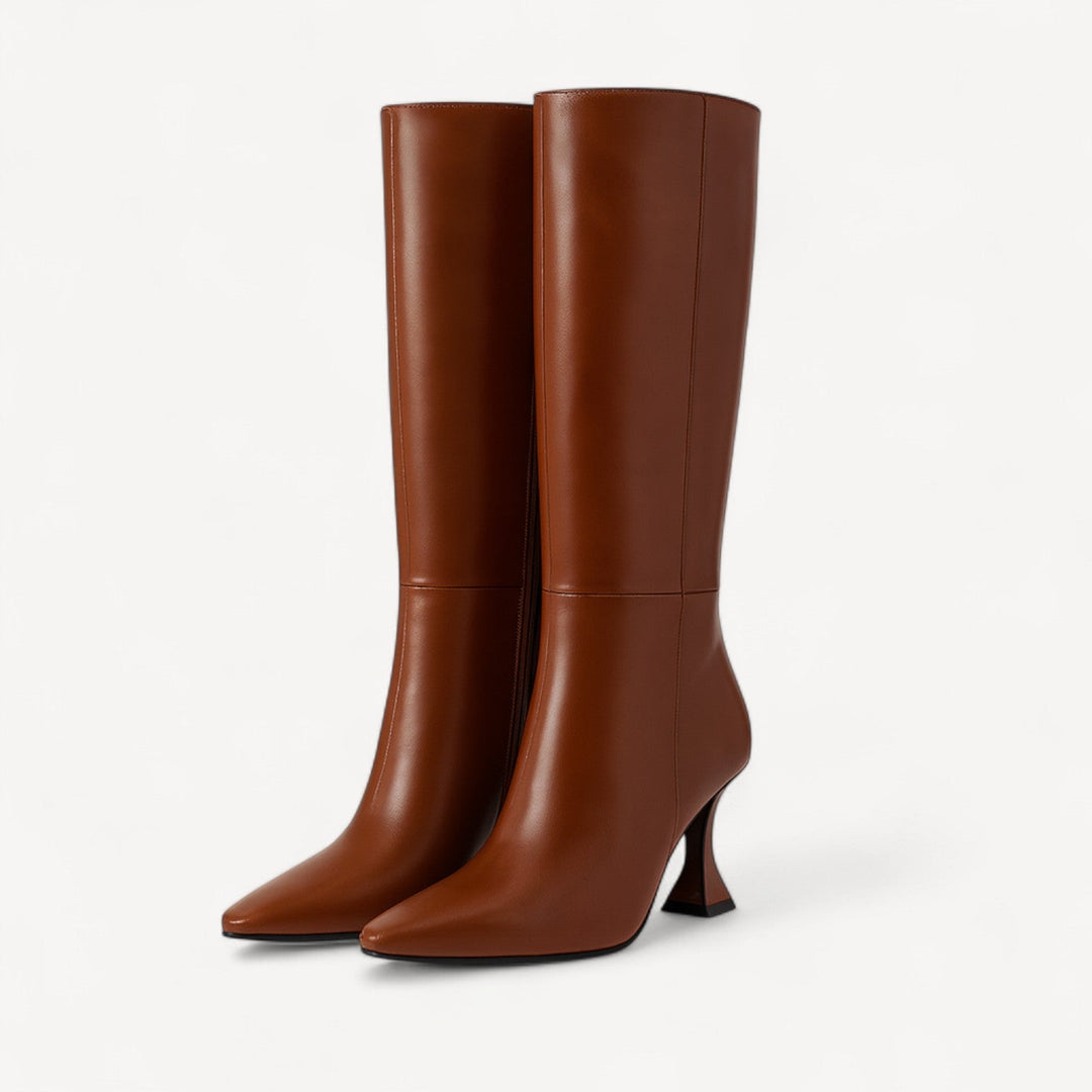 Sculpted Heel Knee Boots