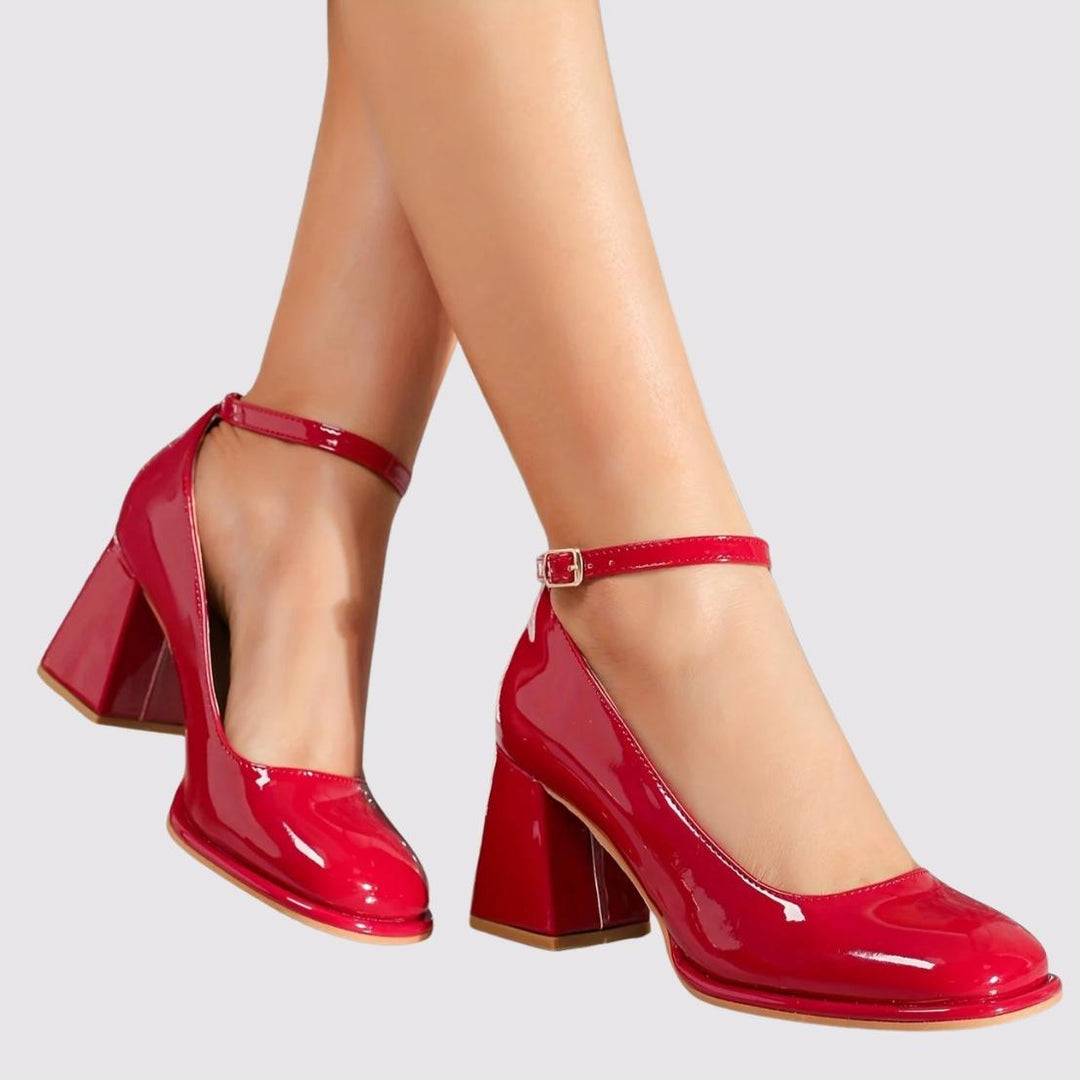 ELORIA™ Glossy Block Heel Mary Janes