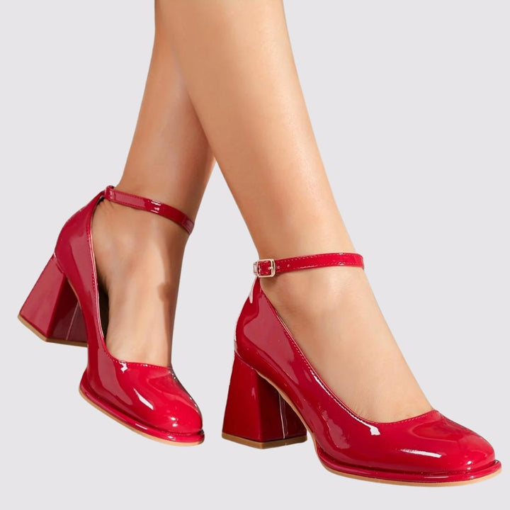 ELORIA™ Glossy Block Heel Mary Janes