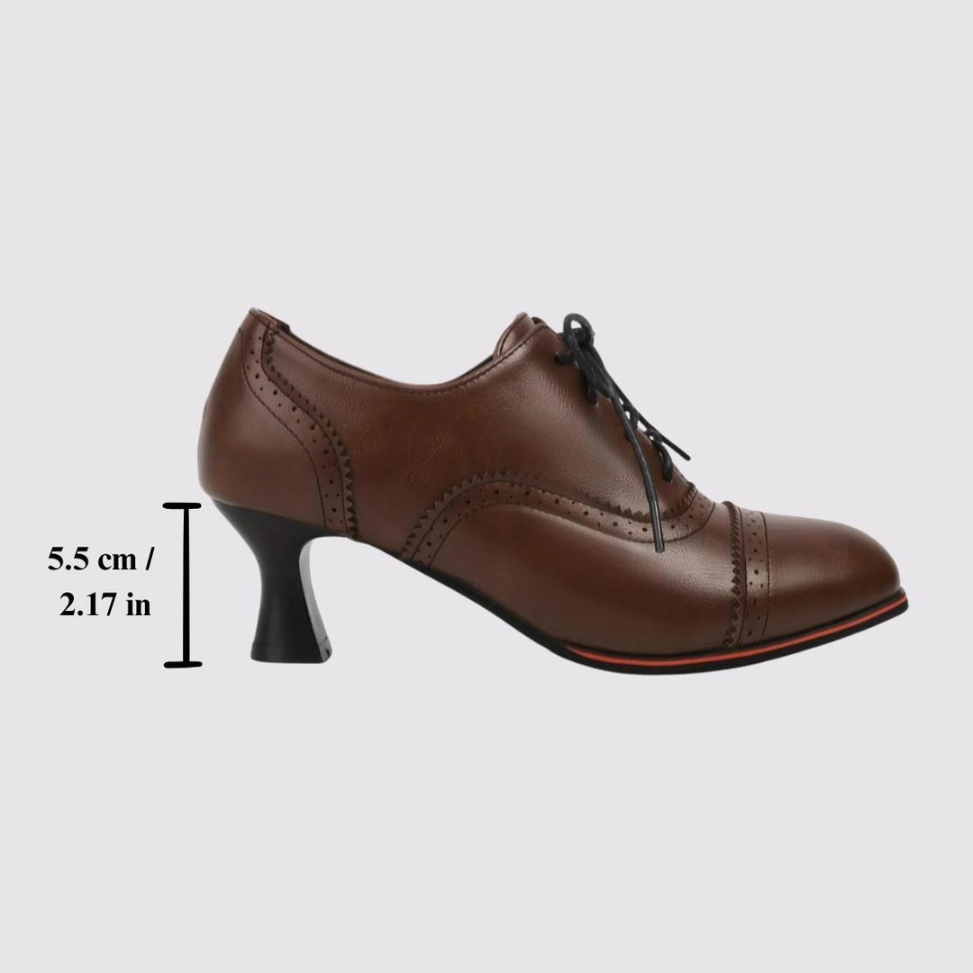 ADELINE™ – Vintage Lace-Up Heel Pumps