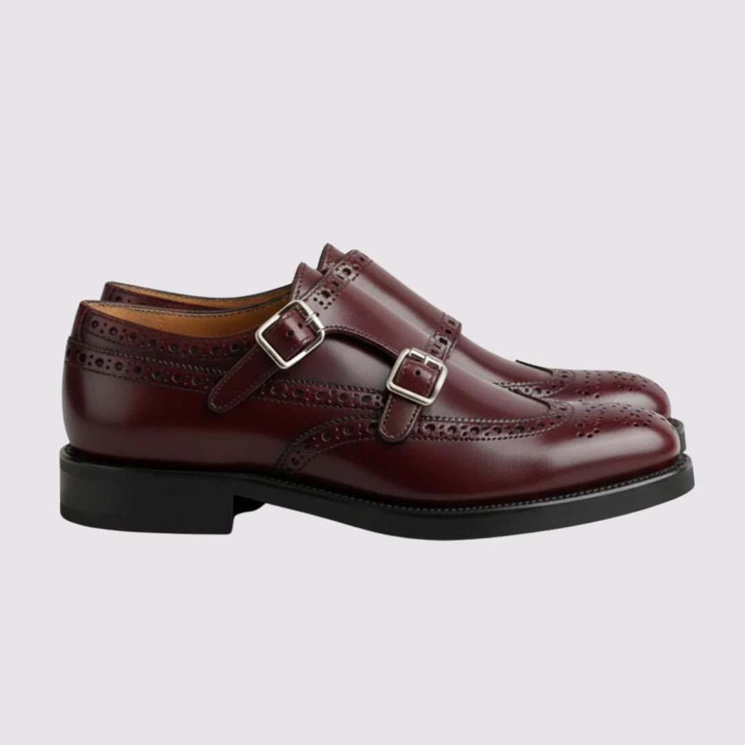Margaux™ – Vintage Monk-Strap Brogue Shoes