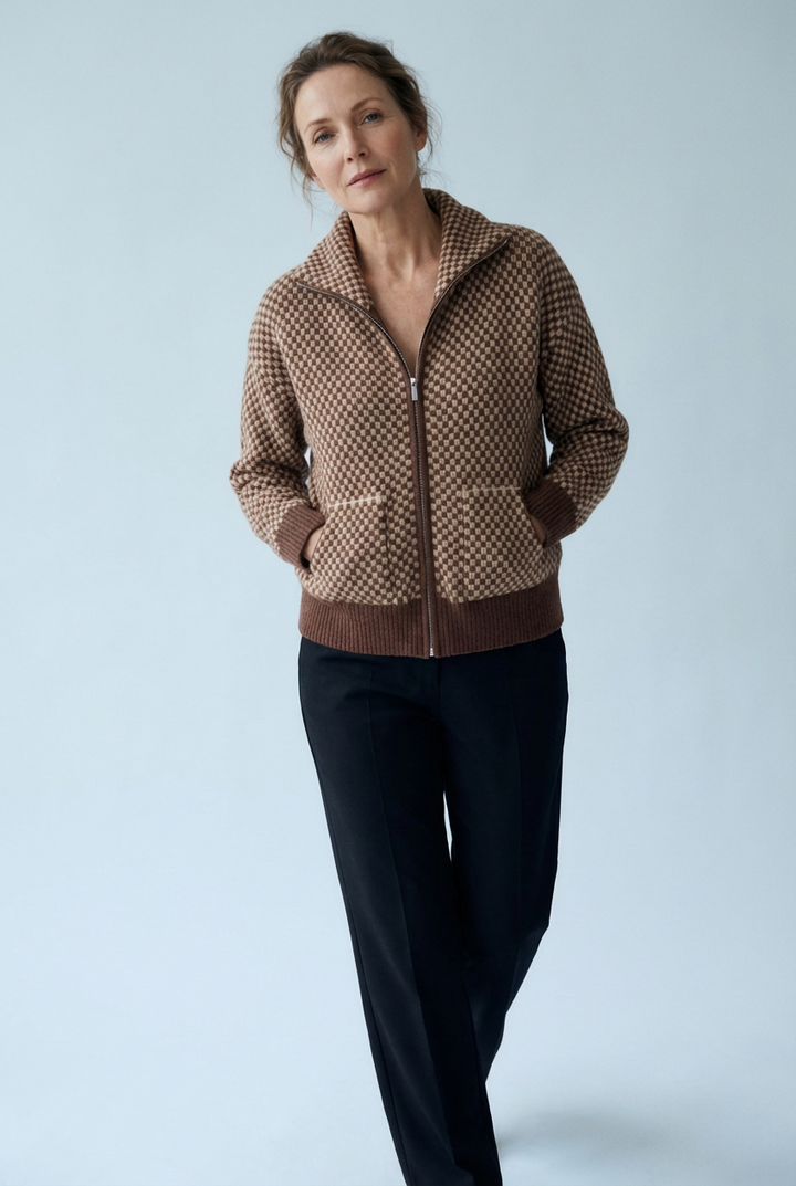 Andara - Zip Front Knit Cardigan