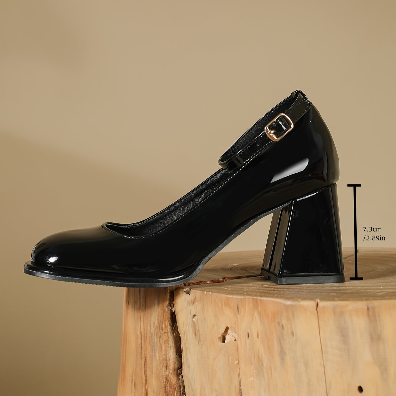 ELORIA™ Glossy Block Heel Mary Janes