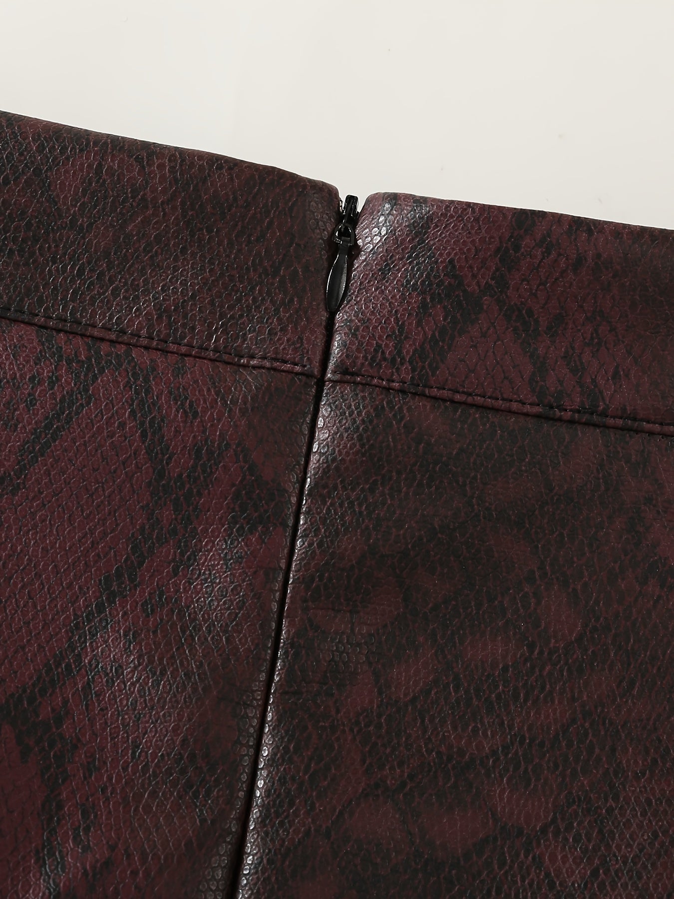 Arlena™ Snake-Pattern Leather Skirt