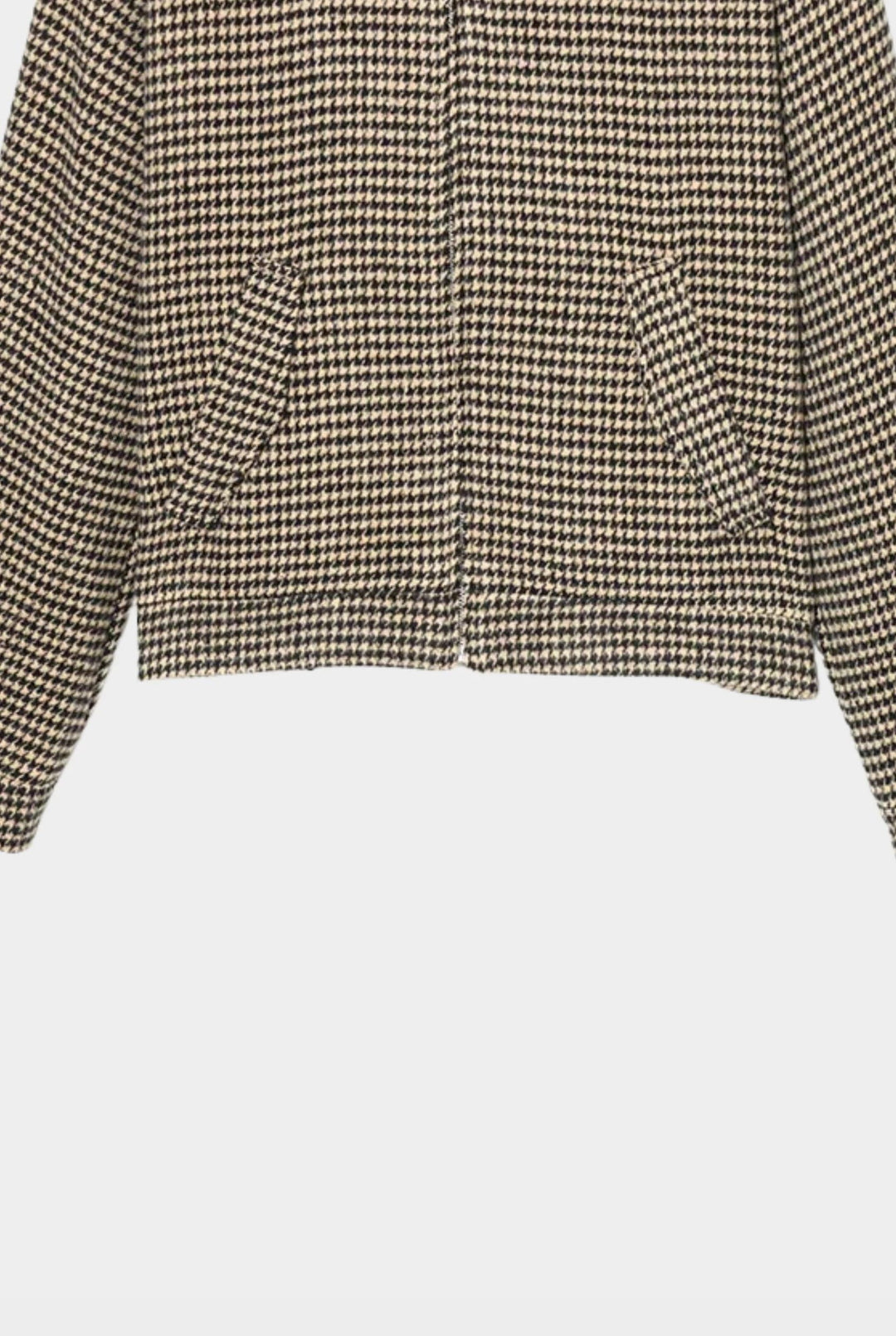 Eliza - Plaid Zip Bomber Jacket
