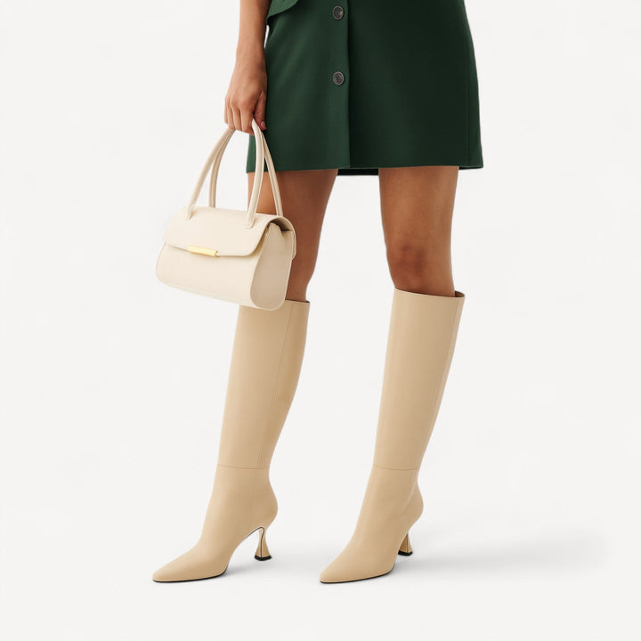 Sculpted Heel Knee Boots