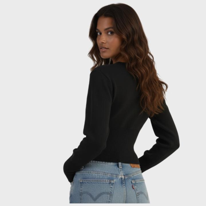 Women's Modern Slim-Fit Button Front Cropped Cardigan