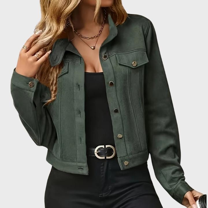 Women's Classic Suede Button Jacket