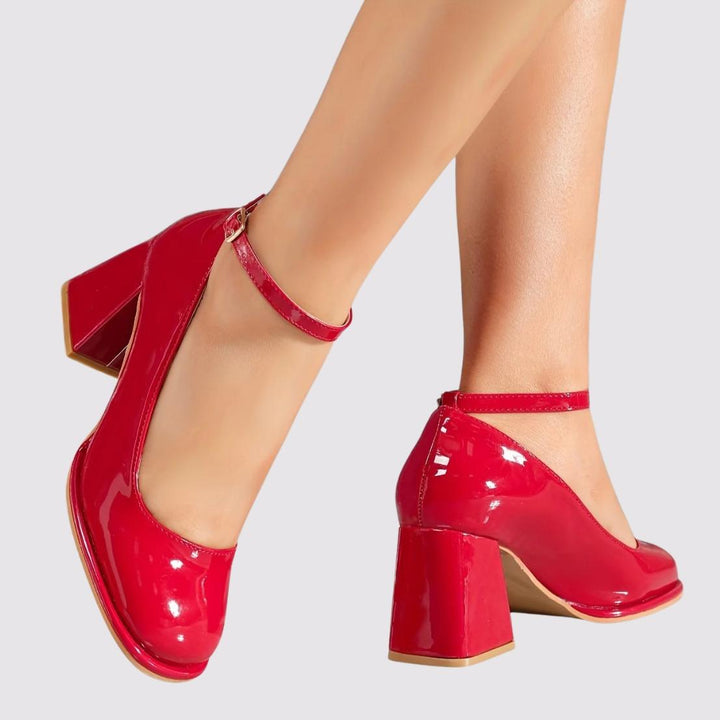 ELORIA™ Glossy Block Heel Mary Janes