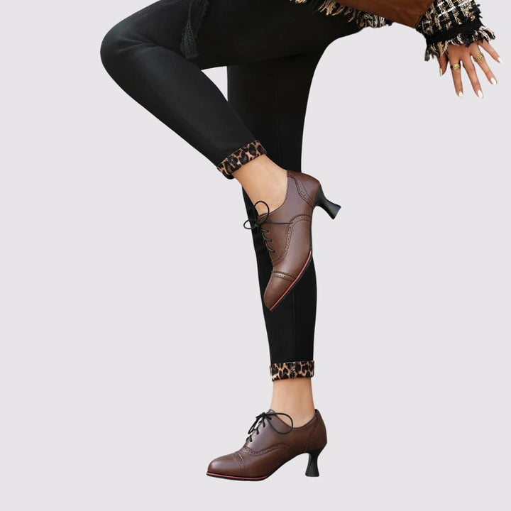 ADELINE™ – Vintage Lace-Up Heel Pumps