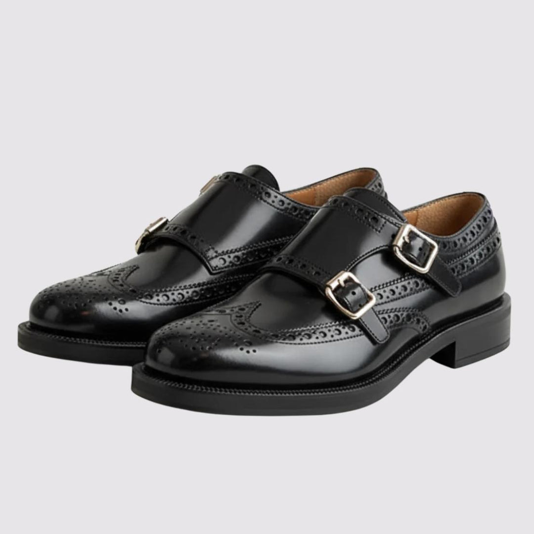 Margaux™ – Vintage Monk-Strap Brogue Shoes