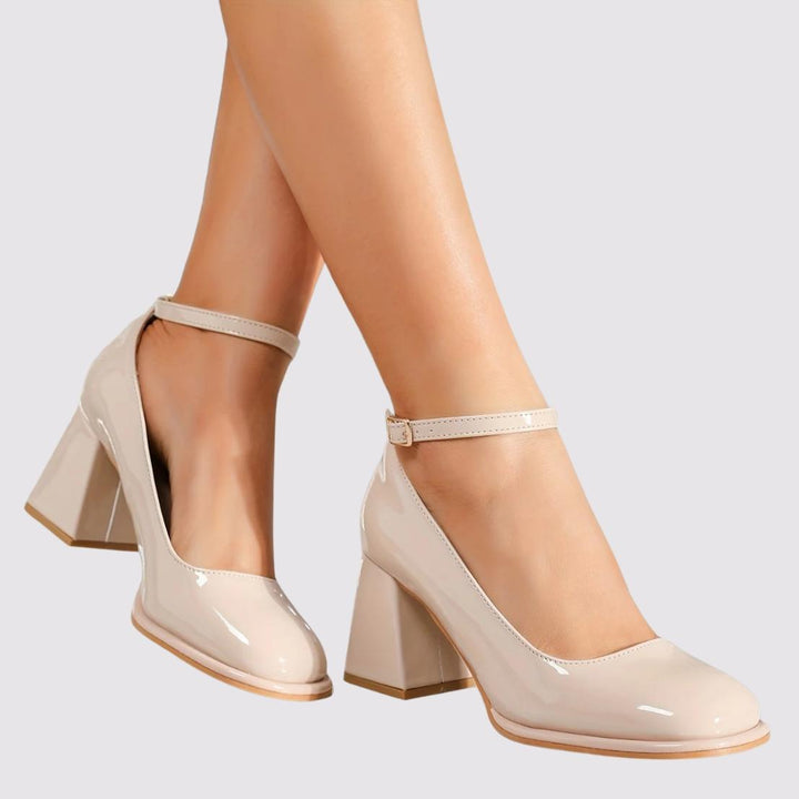 ELORIA™ Glossy Block Heel Mary Janes